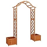 Gecheer PГ©rgola de JardГ­n con Jardinera PГ©rgola de Puerta PГ©rgola de JardГ­n para Maceteros Arco JardГ­n Exterior para Plantas Trepadoras Madera Maciza de Abeto