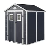Caseta de Resina de Jardín Gardiun Zoe A 3,64 m² 190x192x226 cm con Suelo Gris Antracita