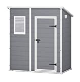 Keter - Caseta de jardín exterior Manor 6X4 Pies Pent, Color gris