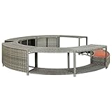 vidaXL Borde de Bañera Hidromasaje Ratán Sintético Accesorios de Protección Piscinas Duradero Robusto Resistente Práctico Funcional Elegante Moderno Útil Gris
