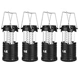 Lepro Linterna de Cámping Portátil 140 Lumen, Farol Cámping LED Exterior, 30 LED, Resistente al Agua IPX4, Lámpara Cámping Alimentada por Batería para Jardín, Senderismo, Pesca, Emergencia (4 pcs)