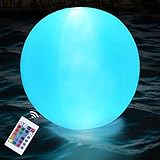 Luces Flotantes Piscina Solares Ø 40cm, Luces LED Solares para Exteriores Decorativas, Luz Solar para Piscinas, Bolas LED Jardin Solar, Decoracion Jardin Luces Solares Exterior Inflables RGB con Mando
