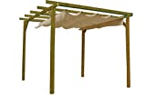 AD servicios Pérgola de Madera tratada con toldo corredero (270x270x254 cm)