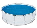 BESTWAY - Cobertor Solar para Piscina Desmontable Ø462 cm Redonda Fácil Instalación Azul Válido para Fast Set Ø549 cm, Steel Pro Ø457 cm y Power Steel Ø488 cm