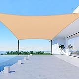 UIRWAY Toldo Vela de Sombra Rectangular 3 x 4 m,185 g/m² HDPE ,Transpirable ,95% Protección Rayos UV para Patio, Jardín, Pérgola, Patio Trasero