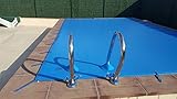 INTERNATIONAL COVER POOL Cubierta de Invierno para Piscina 8 x 4m más 15 cm por Cada Lado para Anclaje (8,3 x 4,3m) de Color Azul (Exterior) / Negro (Interior) + Saco de Almacenaje de Regalo