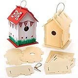 Baker Ross Mini pajarera de madera, casas para pintar y decorar para niños artes y manualidades o proyectos de jardín (paquete de 2), 17 cm, 2 Pack
