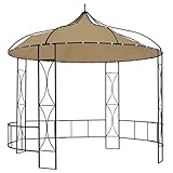 vidaXL Cenador Redondo PÃ©rgola Carpa de JardÃ­n Tienda al Aire Libre PabellÃ³n Marquesina Porche Patio DecoraciÃ³n Adorno Gris TaupÃ© 300x290 cm