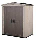Keter - Caseta de jardín exterior Factor 6x3 con escuadra incluida, Color marrón / Beige
