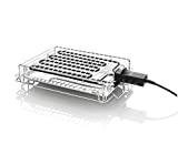 HAEGER NEW ALABAMA - Grill Eléctrico/Parrilla Eléctrica 2400W,asa anticalórica, bandeja de goteo en INOX, resistencia movible para una fácil limpieza, base estable
