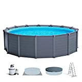 Intex 26384NP - Piscina desmontable graphite grey panel intex - 478x124 cm, 16 500 litros