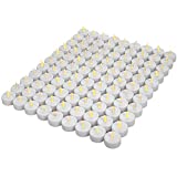 OSHINE 100 Piezas Vela LED CR2032 Duración de la batería Aproximadamente 200 horas Vela sin llama Iluminación eléctrica Vela falsa Hogar Navidad Mesa de boda Regalo al aire libre Amarillo cálido