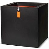 Capi Macetero Cuadrado Urban Smooth 50x50x50 cm Negra Maceta Decoración KBL904