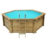 Salone Negozio Online Piscina hexagonal de madera impregnada diámetro 360 x 117 cm