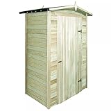 UnfadeMemory Caseta de Almacenamiento de Madera de Jardín Patio con pestillo,Caseta de Piscina,Cobertizo Exterior para Almacenar Herramientas,Madera de Pino FSC (150x100x210cm)