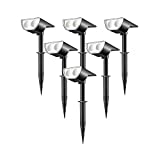 Linkind Lámpara Solar de Jardín, 【6 Piezas】 Foco Solar Exterior LED, Luz Solar IP67 Resistente al Agua con Pincho , Iluminacion Jardin 6500 K Luz Blanco Frío para Suelo, Césped, Patio, Terreza.