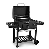 Amig - Barbacoa Fireplus Portátil de Carbón o Leña | Barbacoa con Ruedas y Bandejas Laterales | Sistema de Ventilación y Depósito de Ceniza | Parrilla de Acero de 57x42cm | Medidas: 116,5x13,1x56cm