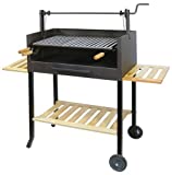 IMEX EL ZORRO 71505 - Barbacoa con ruedas elevador y parrilla inox, 135 x 75 x 42 cm, color negro