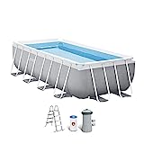 Intex 26788NP - Piscina elevada rectangular prism frame intex con depuradora, Multicolor, 400 x 200 x 100 cm