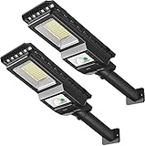 Luz Solar Exterior, Luz solar exterior con sensor de movimiento, IP65 Luces solares led exterior con Placas solares, 156 LED Focos solares exterior para Jardin Camino Garaje (2pc)