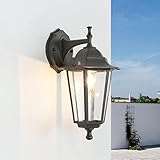 Lámpara de pared exterior antracita, aluminio, cristal, rústica, lámpara de pared, iluminación de jardín, patio, puerta balcón