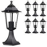 Monzana Set de 6 Farolas de jardín Hazel color Antracita 60W Lámpara rústica para exteriores entrada sendero o terraza