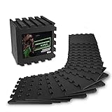 Estera Protectora de Suelo para Fitness AthleticPro [31 x 31 cm] - 18 esteras extragruesas [20 % más de protección] - Esteras Protectoras Antideslizantes para Salas y máquinas de Fitness