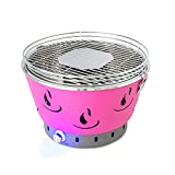 ACTIVA Barbacoa de mesa Airbroil Junior rosa, parrilla de carbón vegetal con ventilación activa.