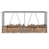 Festnjght Leñero Exterior Casetilla para Leña 330 x 84 x 144/152 cm de Madera Almacenamiento apilables Ayuda Exterior
