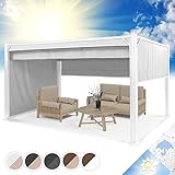 Blumfeldt Pantheon Cortina PГ©rgola de JardГn, Carpa Plegable 3x4 Techo Impermeable, RetrГЎctil, Cortinas para Exterior PoliГ©ster, Cenador Marco Aluminio, ProtecciГіn Rayos UV, Pergolas de Jardin,Gris