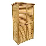 WilTec Caseta de jardín 870x465x1600mm con Puerta laminada, Madera de pícea con tejado de betún, cobertizo