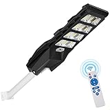 Kingwei 400W Farolas solares exterior LED con Placa solar, Farola solar exterior potente 6500K Luz blanca fría, 660LEDs, Farola con control remoto regulable IP65 Impermeabile