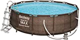 Bestway Power Steel Deluxe 366 x 100 cm, Piscina Redonda con Marco de Acero Estable en Juego Completo, ratÃ¡n, Color MarrÃ³n