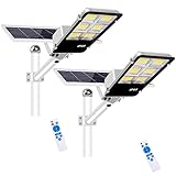 LEDMO 2 Piezas 400ââW Farolas Solar con Panel Solar,Farola Solar 400W Blanco FrÃo 6000k,Farola Solar LED 40000mAh, 360LEDs,Control Remoto,Impermeable IP65
