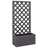 vidaXL Jardinera Enrejada con Celosía Jardín Maceta Flores Planta Pérgola Soporte Trepadoras Porche Cenador Decoración Patio WPC 65x30x135 cm