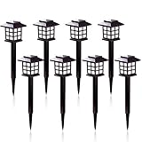 Luces LED Solares Jardín, IP65 Lámpara de Camino de Paisaje Impermeables Para Patio, Césped, Pasillo, Instalación Fácil Sin Cables (8 Unidades) [Clase de Eficiencia Energética A]