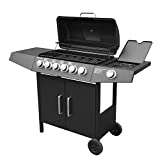 Barbacoa de gas para exteriores 6 + 1 quemador Barbacoa de piedra volcánica