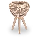 Decorasian Macetero con soporte integrado, trenzado de hierba marina â maceta, maceta â 20 cm de diámetro
