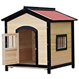 BTTNW PE Casa De Mascotas Albergue de Animales for Cachorros y Perros Gato Castillo de Uso al Aire Libre for Mascotas Dog House Cat House Casa Caseta de Perro Madera Casa del Animal Doméstico