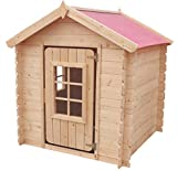 TIMBELA M570r-1 Casa de Madera para niños Exterior - Casita de Campo para niños - 111 x 113 x A121 cm Casa de Juguete de Exteriores - Casa Jardin niños Madera (Tetto-Colore Rosso)