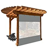 LYQCZ Exterior Cortina Lona, Transparente PVC Paneles Laterales Impermeable con Ojales Y Bolas Elásticas para Pérgola, Porche, Gazebos (Color : Gray, Size : 2.5x3m/8.2x9.8ft)