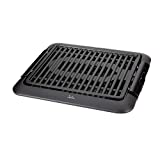 Jata BQ108 - Barbacoa eléctrica para usar en interiores, Sin humos ni olores, Totalmente desmontable, Bandeja para recoger las salsas, Fácil limpieza, Antiadherente, Negro