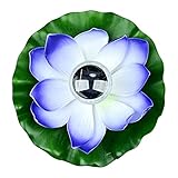 Luz Solar Flotante para Estanques, Lychee Lámpara de Loto Deseando Flor Luces Piscina de Exterior, IP65 Impermeable RGB LED Luz Nocturna - Decoración de Fiesta para Estanque, Piscina, Patio (Morado)