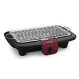 Tefal BG90E5 Easygrill Adjust Parrilla eléctrica de mesa, 2300 W, superficie de 720 cm², fácil limpieza, color negro y burdeos