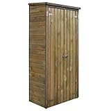 tidyard Cobertizo de Herramientas,Caseta Jardín Exterior,Armario de Madera de Jardín,con 3 Estantes y 1 Compartimento Grande,FSC Madera de Pino 85x48x177cm