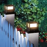FREEDL 2 Piezas Lámpara de Solar de Jardín Luces de Tapa de Poste Solar Luces Solares para Exterior Jardín Faro de Columna de Puerta Focos Solares para Exterior Farol Solar Sobremuro
