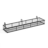 JTING Soporte para Plantas Hierro Metal Exteriores Jardinera, Soporte de Flores Montado Pared, Retro Exhibición Macetas Plantas Estante Maceta (Blanco Cálido/Negro, 50/60/80/100/120/150 × 20 CM)