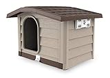 Bama caseta Perros Resina Bungalow Medium Marrón Beige tamaño Medio 89 x 75 x 62 cm