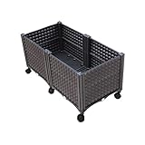 ZYFYMXDD Jardinera de Cultivo Rectangular,Maceteros de Plástico para Plantas,Macetero Grande con Ruedas para Exterior, Jardín Balcón o Terraza Huerto Urbano,Profundidad 30cm