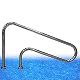 AWJ Pasamanos de Piscina, barandillas de Piscina de Acero Inoxidable integradas Gratis, Soportes de pasamanos, pasamanos de SPA curvos, adecuados para manijas de Piscina de Escalera Interior y e